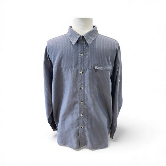 The North Face ATH6 Button Front Quick Dry Long Sleeve Gray Shirt Men’s Large - Picture 1 of 15
